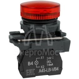 Лампа сигнальная OptiSignal D22 C5-L-M4 красн. пластик 230-240VAC XB5AVM4 КЭАЗ 332190