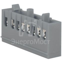 Шина L &amp;quot;фаза&amp;quot; 6х9 8 отверстий серый изолированный корпус на DIN-рейку латунь PROxima EKF sn0-63-8-is