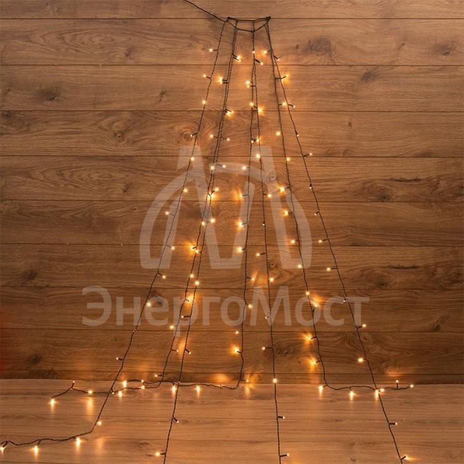 Гирлянда елочная с кольцом 7 нитей по 1.5м LED тепл. бел. не соединяется Neon-Night 235-076