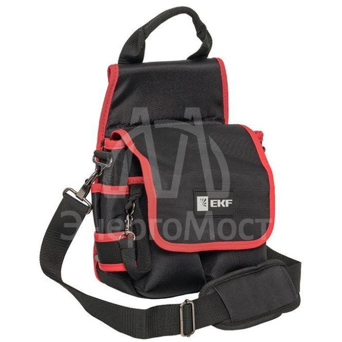 Сумка монтажника поясная с крышкой и ремнем С-14 EKF C-14