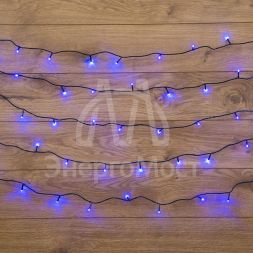 Гирлянда &amp;quot;ТВИНКЛ ЛАЙТ LED&amp;quot; (с контроллером 8 режимов) 4м 25LED 2Вт 220В IP20 син. провод темн.-зел. ПВХ NEON-NIGHT 303-013