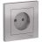 Розетка 1-м СП AtlasDesign 16А IP20 без заземл. в сборе алюм. SchE ATN000340