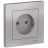 Розетка 1-м СП AtlasDesign 16А IP20 без заземл. в сборе алюм. SchE ATN000340