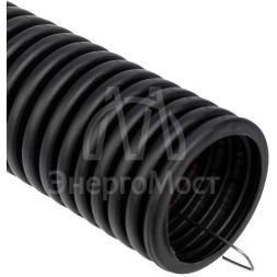 Труба гофрированная ПНД d40мм с протяжкой черн. (уп.15м) Rexant 28-0040-3