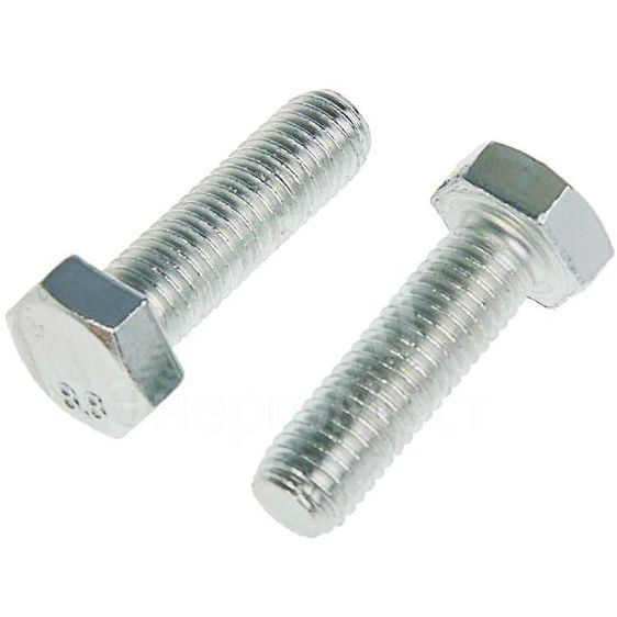 Болт М12х80 с шестигранной головкой цинк. DIN 933 (уп.10шт) класс прочности 8.8. коробка Tech-Krep 144914