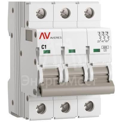 Выключатель автоматический модульный 3п C 1А 6кА AV-6 AVERES EKF mcb6-3-01C-av