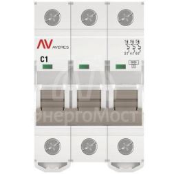 Выключатель автоматический модульный 3п C 1А 6кА AV-6 AVERES EKF mcb6-3-01C-av
