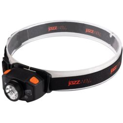 Фонарь аккумуляторный налобный AccuH1-L5WZ-og zoom LED 5Вт + 2хRED SMD IP54 5 режимов: 100проц. 180лм 3.5ч/50проц. 110лм 5.5ч/30проц. 65лм 15ч/красн. 28ч/мигающ. красн. 12ч аккум. 0.8А.ч управл. жестами черн./оранж. JazzWay 5036611