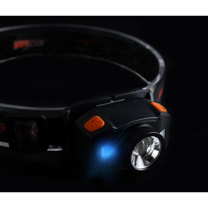 Фонарь аккумуляторный налобный AccuH1-L5WZ-og zoom LED 5Вт + 2хRED SMD IP54 5 режимов: 100проц. 180лм 3.5ч/50проц. 110лм 5.5ч/30проц. 65лм 15ч/красн. 28ч/мигающ. красн. 12ч аккум. 0.8А.ч управл. жестами черн./оранж. JazzWay 5036611