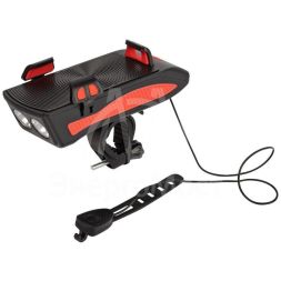 Фонарь светодиодный аккумуляторный VA-802 5Вт велосипедный powerbank сигнал держатель для телефона 3 режима Li 2400мАч IP20 Эра Б0058230