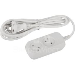 Удлинитель электрический UDL-10-230 Greenline 2 розетки без заземления 3м ПВС 2х0.75кв.мм Эра Б0065067