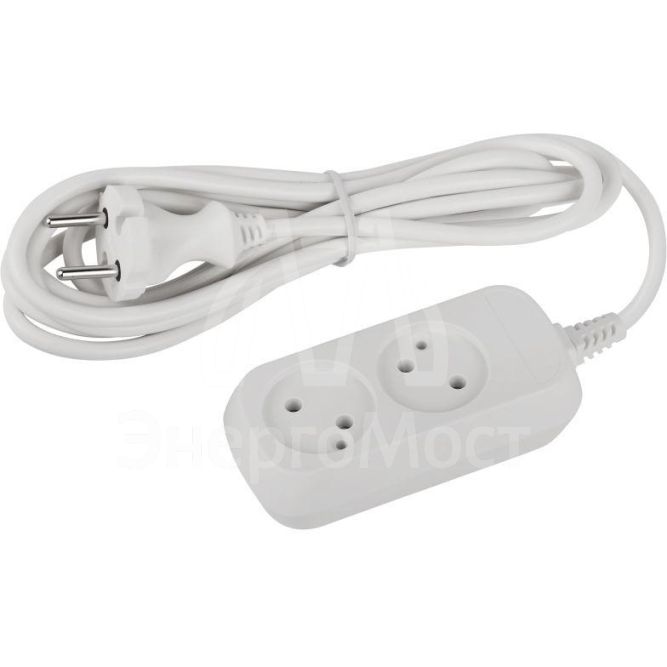 Удлинитель электрический UDL-10-230 Greenline 2 розетки без заземления 3м ПВС 2х0.75кв.мм Эра Б0065067