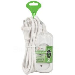 Удлинитель электрический UDL-10-230 Greenline 2 розетки без заземления 3м ПВС 2х0.75кв.мм Эра Б0065067