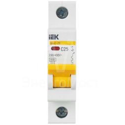 Выключатель автоматический модульный 1п C 25А 4.5кА ВА47-29 IEK MVA20-1-025-C
