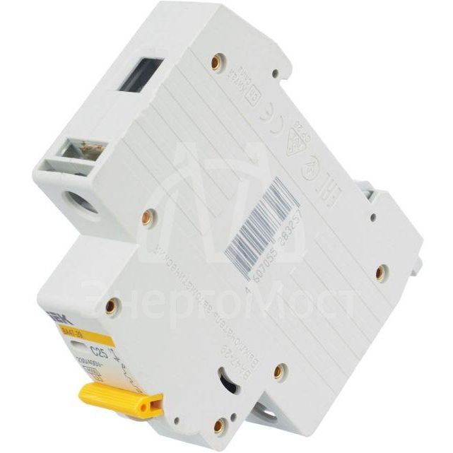 Выключатель автоматический модульный 1п C 25А 4.5кА ВА47-29 IEK MVA20-1-025-C