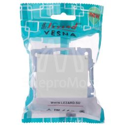 Розетка 1-м СП Vesna с заземл. с крышкой ПБТ механизм бел. LEZARD 742-0288-123B