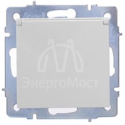 Розетка 1-м СП Vesna с заземл. с крышкой ПБТ механизм бел. LEZARD 742-0288-123B