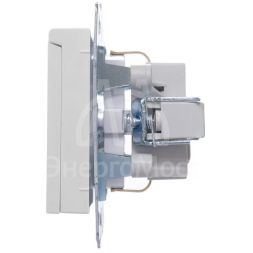 Розетка 1-м СП Vesna с заземл. с крышкой ПБТ механизм бел. LEZARD 742-0288-123B