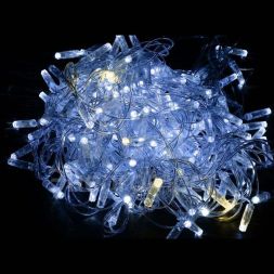 Гирлянда &amp;quot;Нить&amp;quot; 10м 100LED бел. IP44 провод прозр. 230В мерцание транзит IEK LGDU121-2-100-10-T-S-44