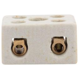 Клемма керамическая винтовая 10кв.мм 2 пары контактов с крепежным отверстием (уп.100шт) Rexant 07-6222