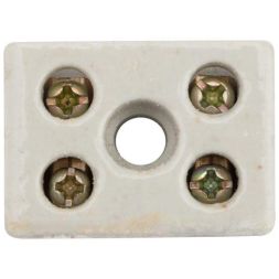 Клемма керамическая винтовая 10кв.мм 2 пары контактов с крепежным отверстием (уп.100шт) Rexant 07-6222