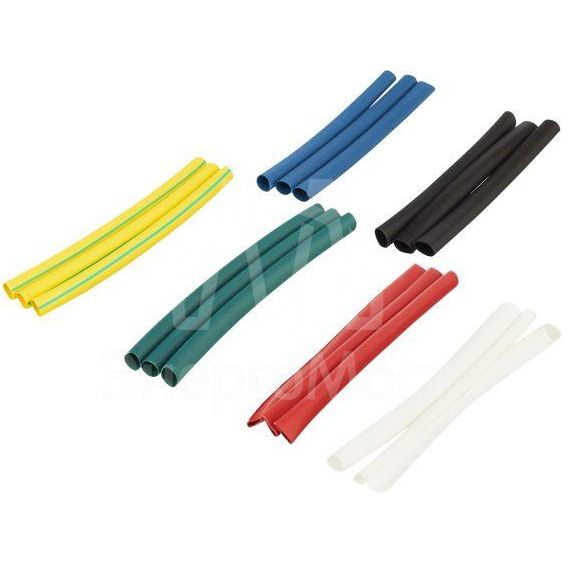 Набор трубок термоусадочных нг-LS 6/3 100мм 7 цветов по 3шт IEK UDR10-006-003-021-S