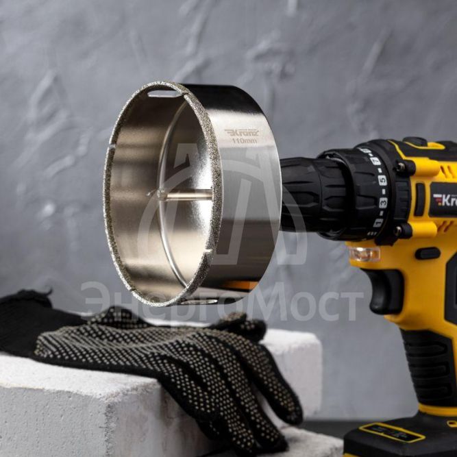 Коронка алмазная 110мм с центровочным сверлом Kranz KR-92-0022