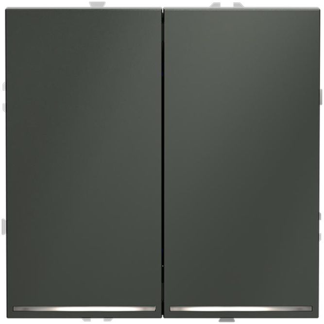 Выключатель 2-кл. СП S70 10А с подсветкой механизм титан Voltum VLS020206