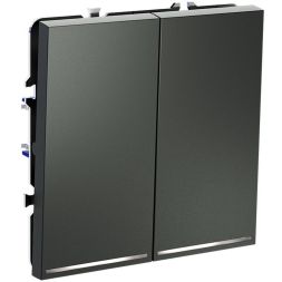 Выключатель 2-кл. СП S70 10А с подсветкой механизм титан Voltum VLS020206