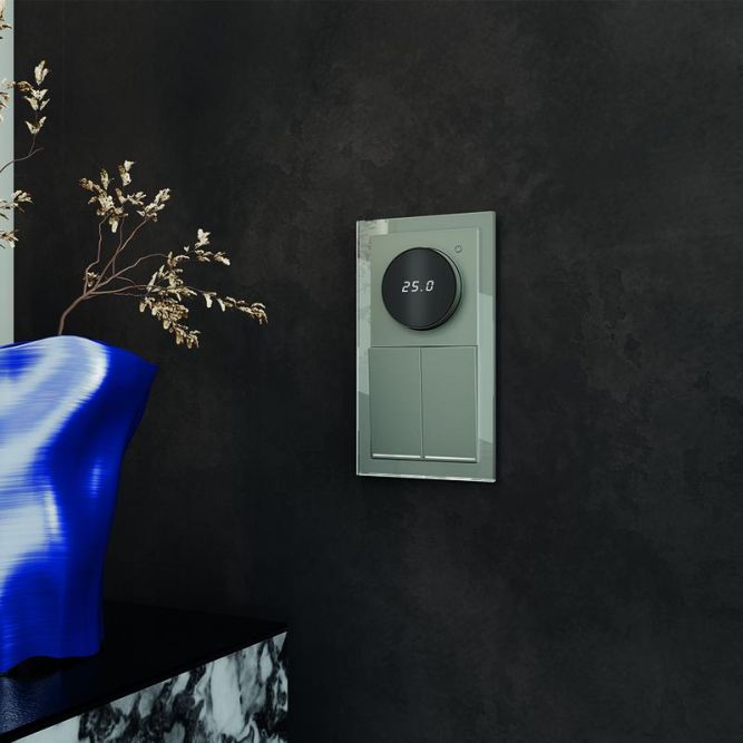 Выключатель 2-кл. СП S70 10А с подсветкой механизм титан Voltum VLS020206