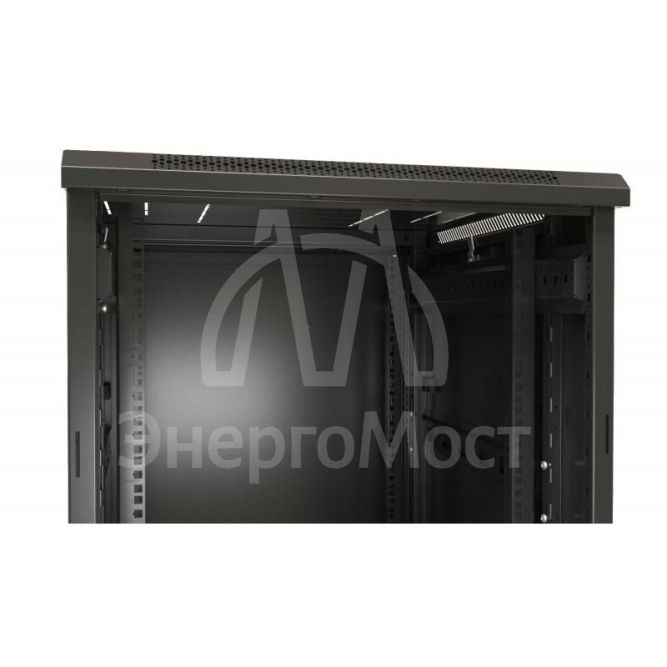 Шкаф TTB-4781-DD-RAL9004 напол. 19дюйм 47U 2277х800х1000мм передн. и задн. распашные перфор. двери (75%) ручка с замком крыша нового типа (RAL 9004) (разобранный) черн. Hyperline 392700