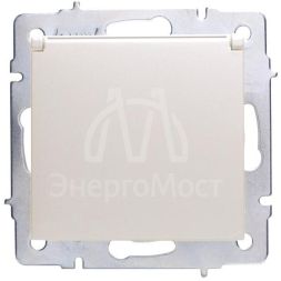 Розетка 1-м СП Vesna с заземл. с крышкой ПБТ механизм жемчуж./бел. перламутр LEZARD 742-3088-123B