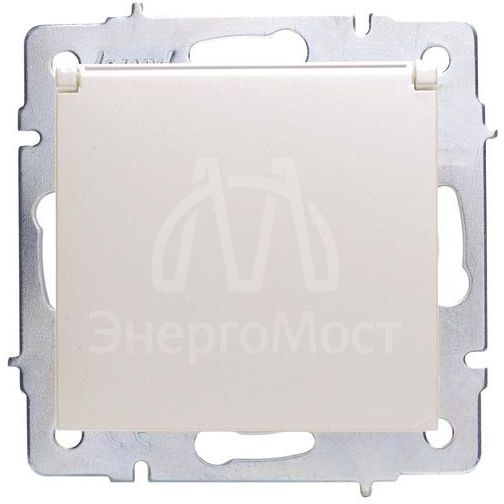 Розетка 1-м СП Vesna с заземл. с крышкой ПБТ механизм жемчуж./бел. перламутр LEZARD 742-3088-123B