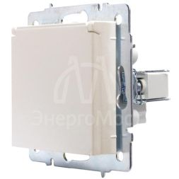 Розетка 1-м СП Vesna с заземл. с крышкой ПБТ механизм жемчуж./бел. перламутр LEZARD 742-3088-123B