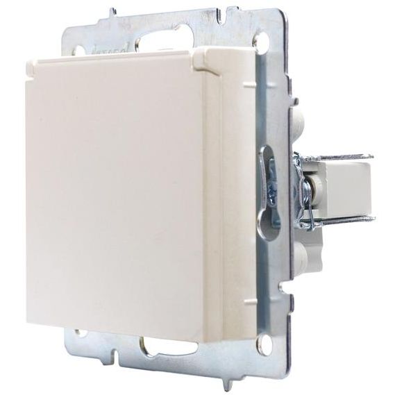 Розетка 1-м СП Vesna с заземл. с крышкой ПБТ механизм жемчуж./бел. перламутр LEZARD 742-3088-123B