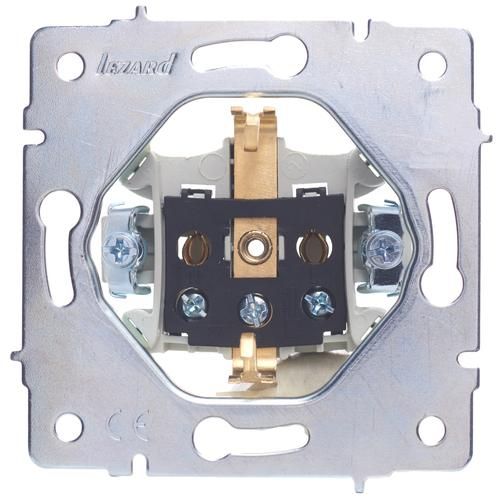 Розетка 1-м СП Vesna с заземл. с крышкой ПБТ механизм жемчуж./бел. перламутр LEZARD 742-3088-123B