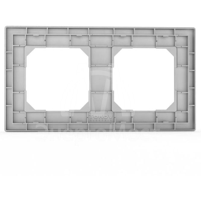 Рамка 2-м Pixel универс. алюм. TOKOV ELECTRIC TKE-PX-RM2-C03