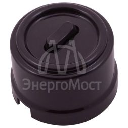 Выключатель проходной 1-кл. (клавишный) пластик корич. Bironi B1-221-22