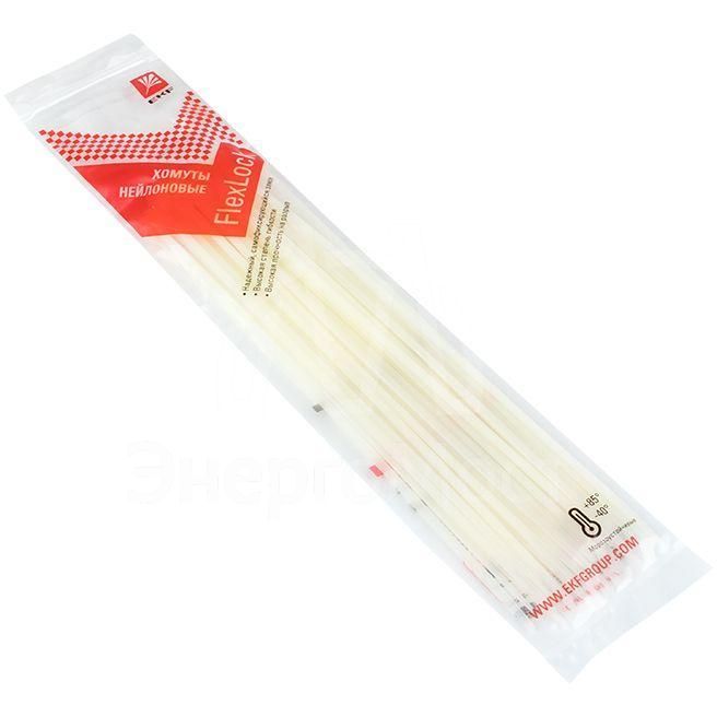 Хомут P6.6 3.6х250 FlexLock стандартный бел. (уп.100шт) PROxima EKF plc-fl-ctsw-3.6x250