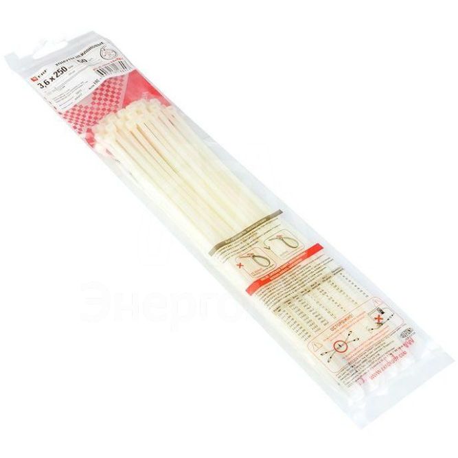 Хомут P6.6 3.6х250 FlexLock стандартный бел. (уп.100шт) PROxima EKF plc-fl-ctsw-3.6x250