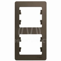 Рамка 2-м Glossa верт. шоколад SchE GSL000806