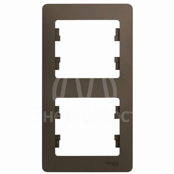 Рамка 2-м Glossa верт. шоколад SchE GSL000806