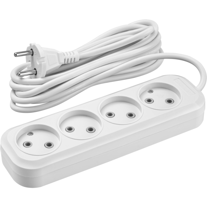 Удлинитель 4х2м без заземл. 10А IP20 90 783 OPE-S-04-200-X-2x1 бел. ОНЛАЙТ 90783