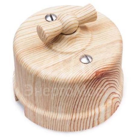 Выключатель проходной поворотный 1-кл. ОП Лизетта 10А IP20 ретро 4 полож. ABS-пластик карельская сосна Bironi B1-201-13