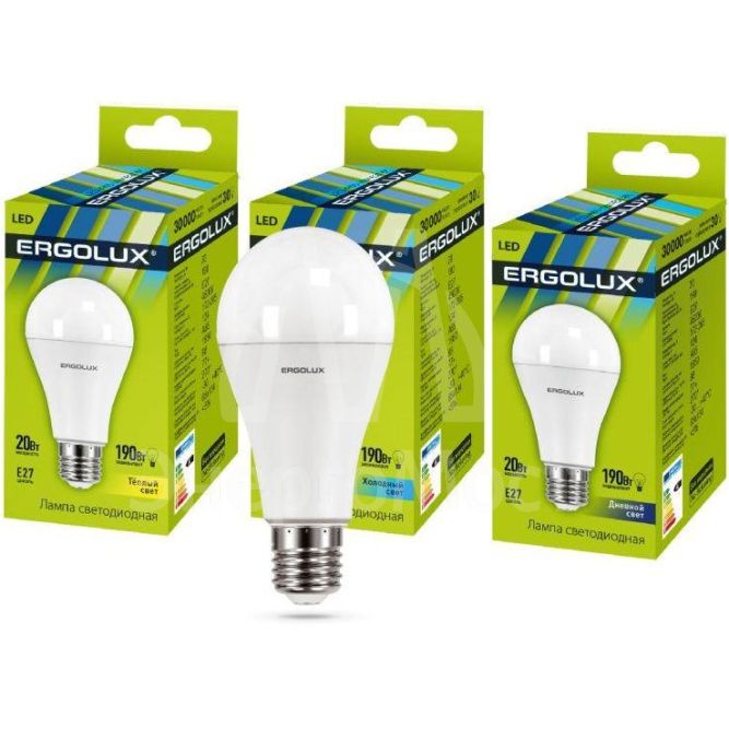 Лампа светодиодная LED-A65-20W-E27-6К ЛОН 20Вт E27 6500К 172-265В Ergolux 13184
