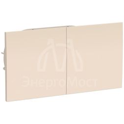 Розетка 2-м AtlasDesign 16А с заземл. защ. шторки со сдвиж. крышкой в сборе беж. SchE ATN000228