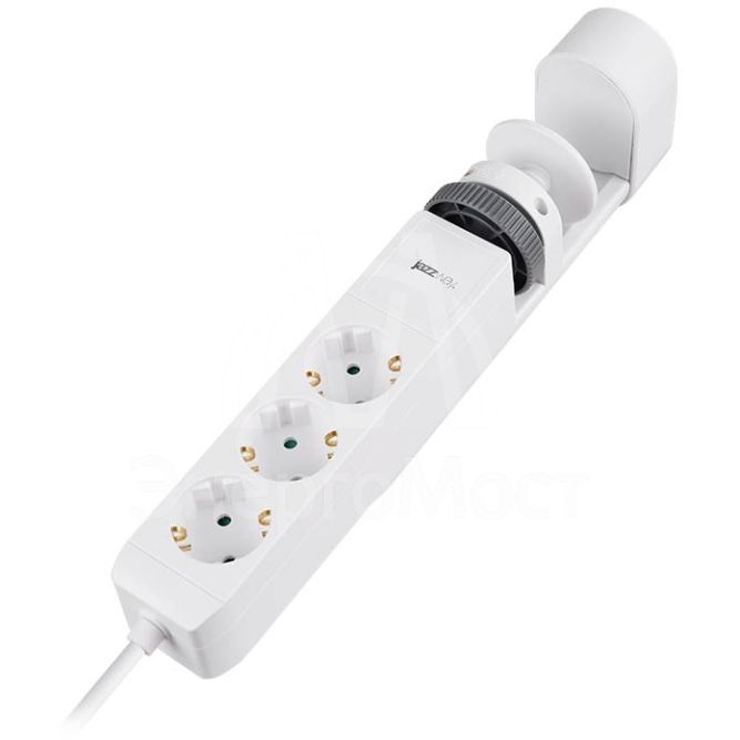 Удлинитель 3х1.5м на струбцине с заземл. с выкл. 3 USB выхода (2А+1С) IP20 ПВС 3х1 ETD-03U-150-wh (3х1.5) бел. JAZZway 5059535