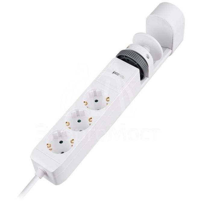 Удлинитель 3х1.5м на струбцине с заземл. с выкл. 3 USB выхода (2А+1С) IP20 ПВС 3х1 ETD-03U-150-wh (3х1.5) бел. JAZZway 5059535