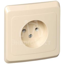 Розетка 1-м СП Этюд 16А IP20 без заземл. крем. SchE PC16-001K
