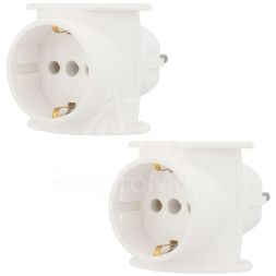 Разветвитель 3-м (1-м - с заземл.) 16А IP20 универс. бел. (уп.2шт) Rexant 11-1080-2